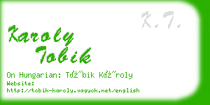 karoly tobik business card